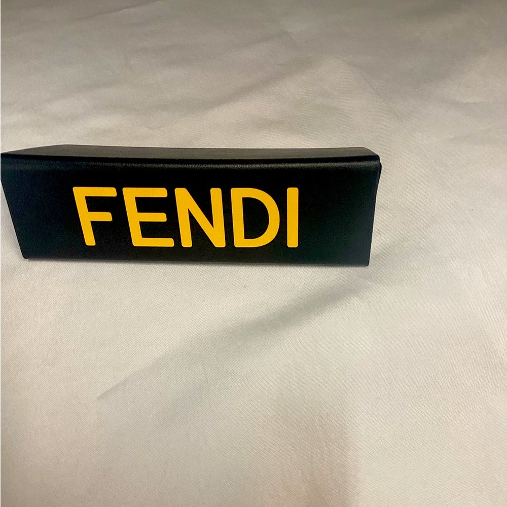Fendi Black Eyeglass Hard Case with Yellow Logo